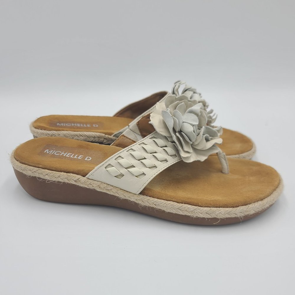 Michelle D Leather Comfort Wedge Sandals, 8.5